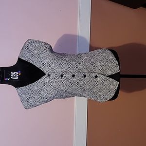 Ladies blue and silver button-down vest by Barry.